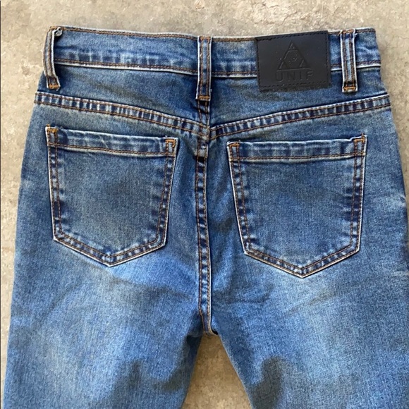 UNIF peach pit skinnies ripped jeans 24 XS denim - Picture 5 of 5